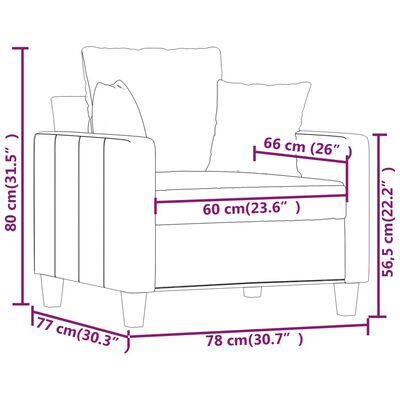 vidaXL Sessel Hellgrau 60 cm Stoff