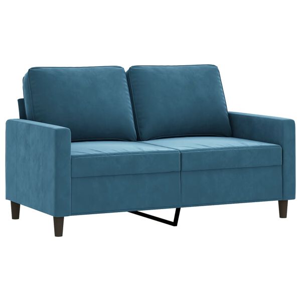 vidaXL 3-tlg. Sofagarnitur mit Kissen Blau Samt