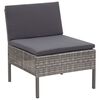 vidaXL 6-tlg. Garten-Sofagarnitur mit Auflagen Poly Rattan Grau