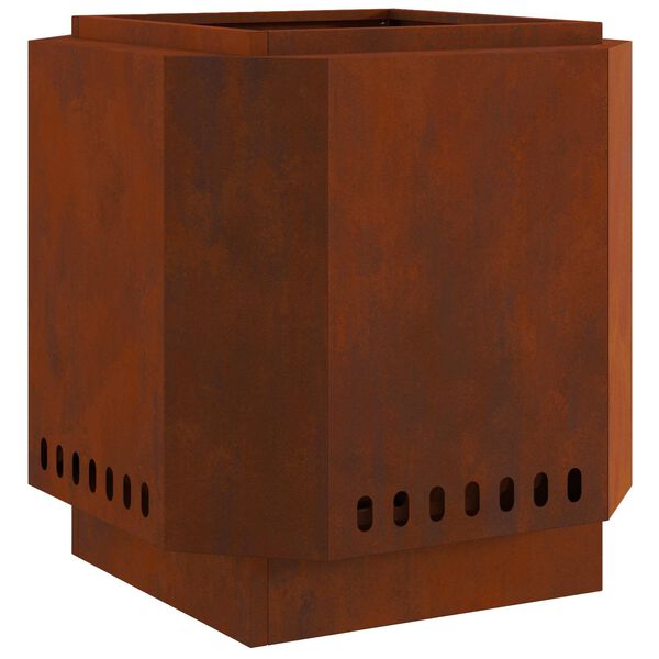 vidaXL Rauchfreier Feuerkorb Braun 48 x 48 x 51 cm Wetterfeststahl