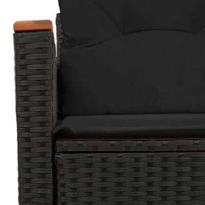 vidaXL Gartensofa 2-Sitzer mit Kissen Grau Poly Rattan