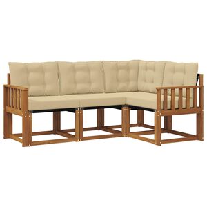 vidaXL Outdoor-Sofagarnitur 4 stk. Natur und Beige