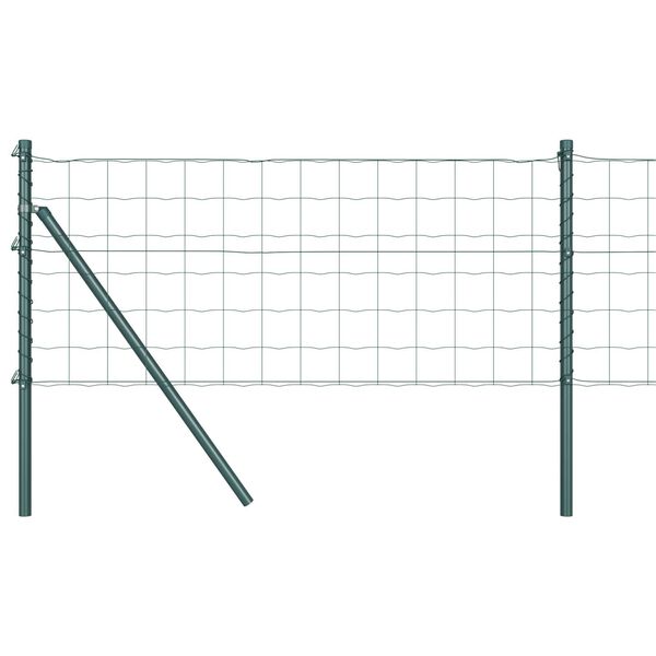 vidaXL Zaun mit Pfosten Gr&uuml;n 0,4 x 50 m Stahl und PVC