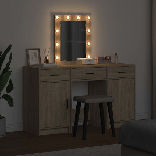 vidaXL Schminktisch mit Speicher Braun 50 x 41 x 135 cm Holzwerkstoff