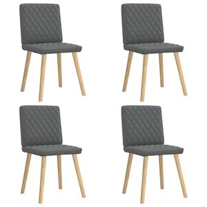 vidaXL Esszimmerst&uuml;hle 4 Stk. Dunkelgrau Stoff