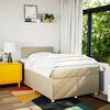 vidaXL Boxspringbett mit Matratze Creme 120x190 cm Stoff
