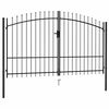 vidaXL Zauntor Doppelfl&uuml;gel mit Speerspitzen Stahl 3 x 2 m Schwarz