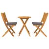 vidaXL Garten Bistro Set 3 pcs Braun Akazie Massivholz