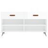 vidaXL Schuhbank Hochglanz-Wei&szlig; 102x35x55 cm Holzwerkstoff
