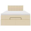 vidaXL Ottoman-Bett mit Matratze & LEDs Creme 120x200 cm Stoff