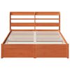 vidaXL Bettrahmen mit Kopfteil 2 pcs Wachsbraun Massivholz Kiefer