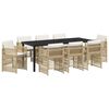 vidaXL Garten Essgruppe 9 pcs Beige Pulverbeschichteter Stahl