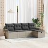 vidaXL Gartensofa-set mit Kissen 5 pcs Hellgrau Poly-Rattan