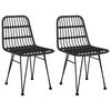 vidaXL 3-tlg. Garten-Essgruppe Schwarz Poly Rattan