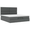 vidaXL Ottoman-Bett mit Matratze Dunkelgrau 160x200 cm Stoff