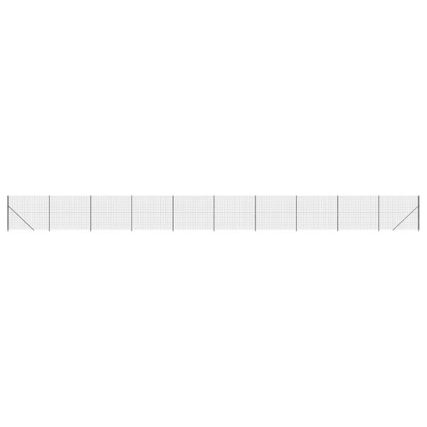 vidaXL Maschendrahtzaun mit Bodenflansch Anthrazit 2,2x25 m