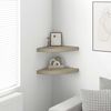 vidaXL Eck-Schweberegale 2 Stk. Eichen-Optik 35x35x3,8 cm MDF