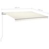 vidaXL Markise Manuell Einziehbar mit LED 300x250 cm Creme