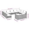vidaXL 11-tlg. Garten-Lounge-Set mit Kissen Schwarz Poly Rattan