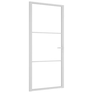 vidaXL Innent&uuml;r 93x201,5 cm Wei&szlig; ESG-Glas und Aluminium