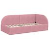 vidaXL Eckbettgestell Rosa 100 cm x 200 cm Polyester und Sperrholz