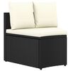 vidaXL 7-tlg. Garten-Sofagarnitur mit Auflagen Poly Rattan Schwarz