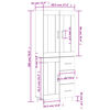 vidaXL Highboard Wei&szlig; 69,5x34x180 cm Holzwerkstoff