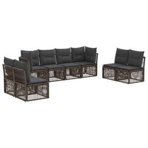 vidaXL Gartensofa-set 8 Stk. Grau Poly-Rattan