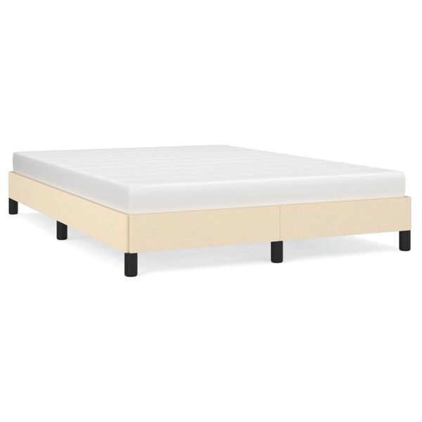 vidaXL Bettgestell ohne Matratze Creme 140x190 cm Stoff