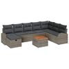 vidaXL Gartensofa-set 9 stk. Grau Poly Rattan