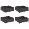 vidaXL Raseneinfassung 4 stk. 100 x 100 x 35 cm Stahl Schwarz