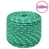 vidaXL Bootsseil Gr&uuml;n 12 mm 100 m Polypropylen