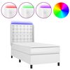 vidaXL Boxspringbett mit Matratze & LED Wei&szlig; 100x200 cm Kunstleder