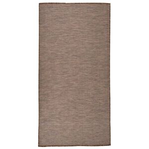 vidaXL Outdoor-Teppich Flachgewebe 100x200 cm Braun