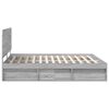 vidaXL Bettrahmen Graues Sonoma 200 x 200 cm Massives Kiefernholz