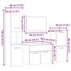vidaXL 4-tlg. Badm&ouml;bel-Set Betongrau Holzwerkstoff