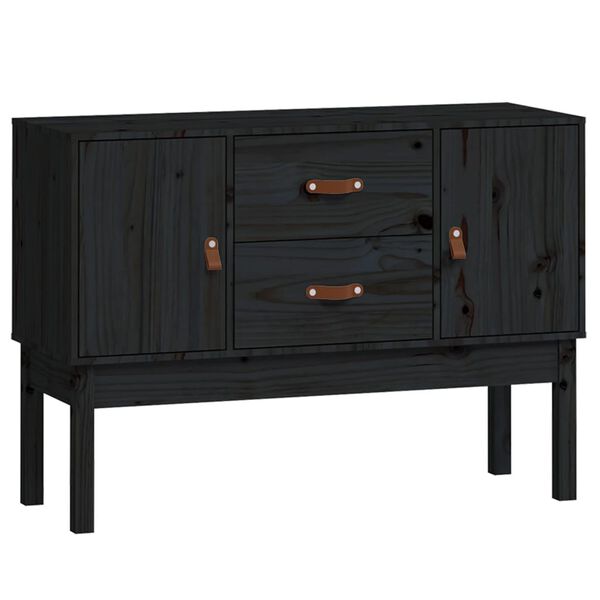 vidaXL Sideboard Schwarz 110x40x78 cm Massivholz Kiefer