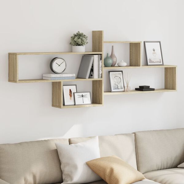 vidaXL Wandregal Sonoma-Eiche 167,5x18x68 cm Holzwerkstoff