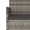 vidaXL Gartenbank 2-Sitzer mit Kissen Grau Poly Rattan