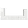 vidaXL TV-Schrankset 4 pcs Hochglanz Wei&szlig; Holzwerkstoff