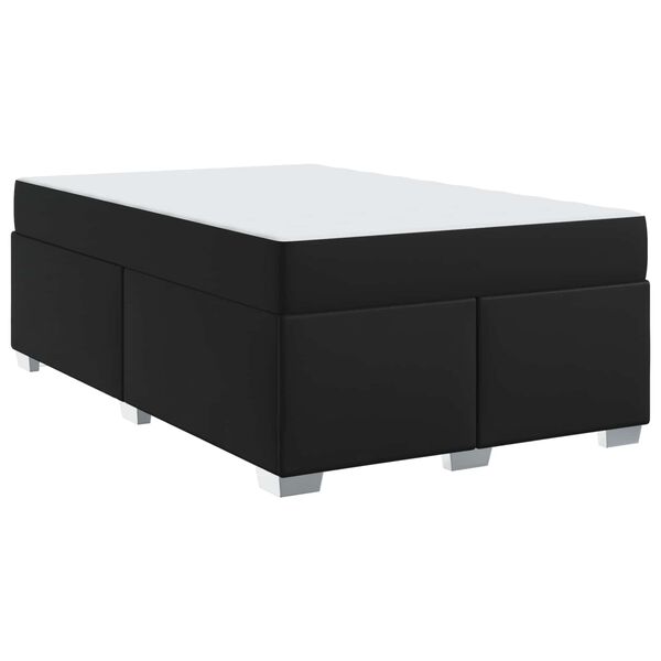 vidaXL Bettrahmen mit Matratze Schwarz 120 x 200 cm Stoff