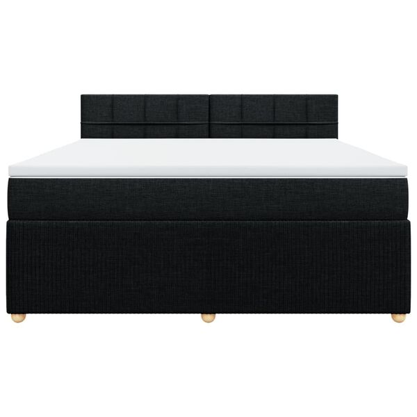 vidaXL Boxspringbett mit Matratze Schwarz 180x200 cm Stoff