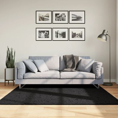 vidaXL Shaggy-Teppich PAMPLONA Hochflor Modern Schwarz 160x160 cm