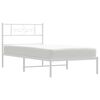 vidaXL Bettgestell mit Kopfteil Metall Wei&szlig; 80x200 cm