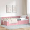 vidaXL Eckbettgestell Rosa 90 cm x 190 cm Polyester und Sperrholz