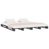 vidaXL Palettenbett Grau 120x190 cm Massivholz Kiefer