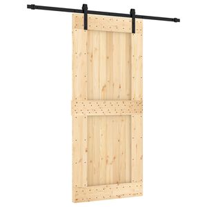 vidaXL Schiebet&uuml;r 90 x 210 cm Massivkiefer (Unbehandelt)