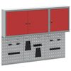 vidaXL Werkzeugschrank und Pegboard Set 5 pcs Rot 150 x 20 x 115 cm
