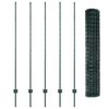 vidaXL Zaun mit Pfosten Gr&uuml;n 1,5 x 10 m Stahl und PVC