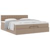 vidaXL Ottoman-Bett mit Matratzen Cappuccino 200x200cm Kunstleder